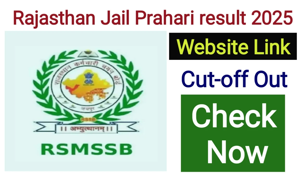 Rajasthan Jail Prahari Result 2025